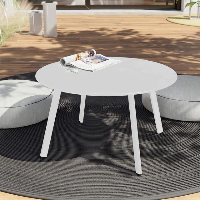 Badarish Round 70Cm L Outdoor Side Table Brayden Studio Colour: White on Productcaster.