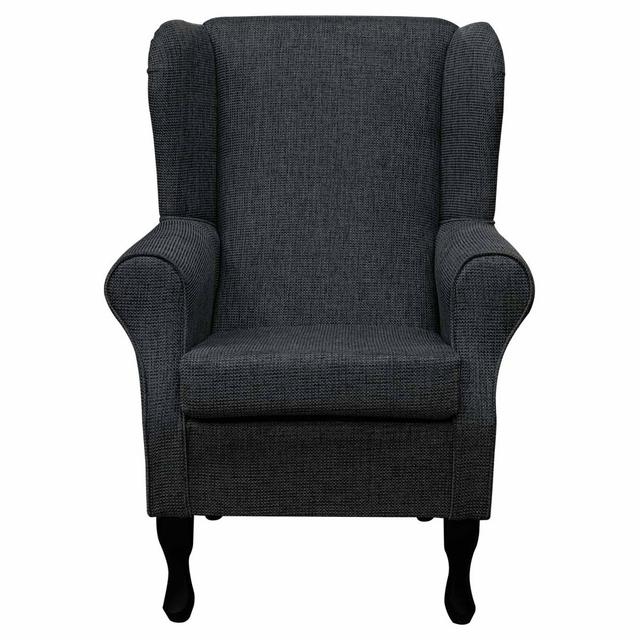 74cm Wide Tufted Wingback Chair Beaumont Upholstery Colour: Black on Productcaster.