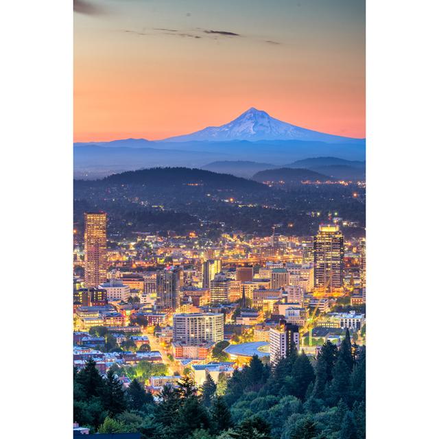 Portland, Oregon, USA Downtown by Sean Pavone - Wrapped Canvas Photograph 17 Stories Size: 91cm H x 61cm W on Productcaster.