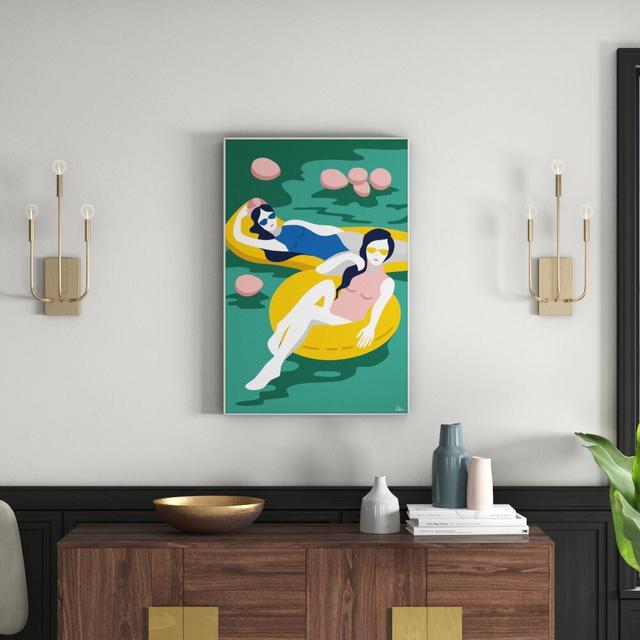 'Floating Girls' Framed Graphic Art Print East Urban Home Size: 91cm H x 61cm W on Productcaster.