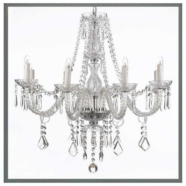 Lompoc Chandelier - Single Picture Frame Art Prints Rosdorf Park Format: Grey Framed, Size: 51cm H x 51cm W x 4cm D on Productcaster.