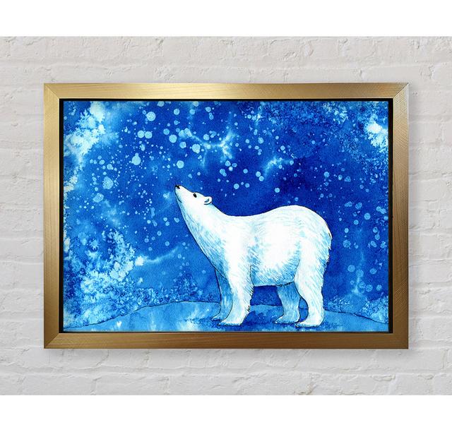 Magical Polar Bear - Single Picture Frame Art Prints Union Rustic Size: 100cm H x 141.4cm W x 3cm D, Format: Silver Framed Paper on Productcaster.