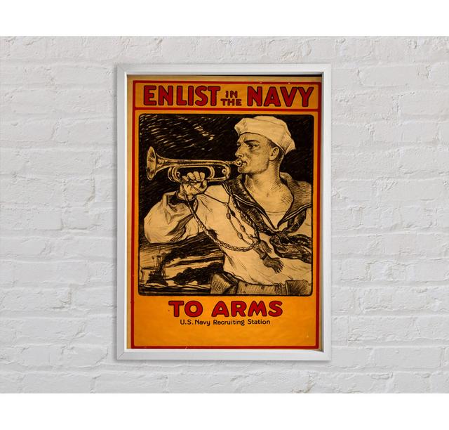 Enlist in the Navy - Single Picture Frame Art Prints on Canvas Bright Star Size: 84.1cm H x 59.7cm W x 3.3cm D on Productcaster.