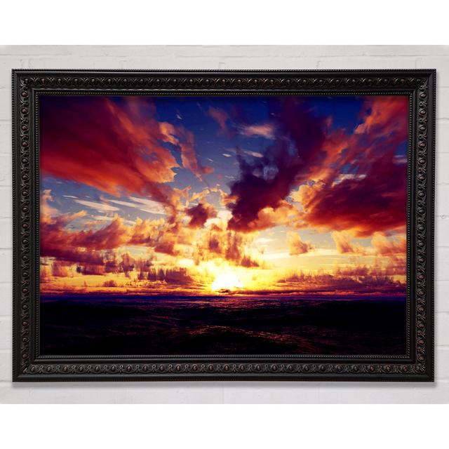 Sunset Ocean Skies Framed Print Bright Star Size: 59.7cm H x 84.1cm W x 3cm D on Productcaster.