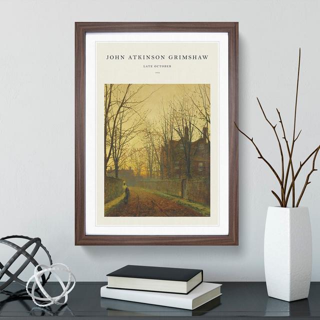 Late October by John Atkinson Grimshaw - Picture Frame Art Prints East Urban Home Frame Option: Walnut Framed Framed, Size: 36cm H x 27cm W x 2cm D on Productcaster.