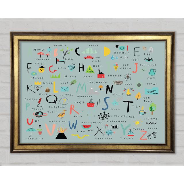 The Kids Alphabet Hand Drawn - Single Picture Frame Art Prints Happy Larry Size: 42.1cm H x 59.7cm W x 1.5cm D on Productcaster.