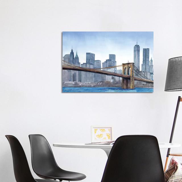 NY Skyline by Bannarot - Wrapped Canvas Print Ebern Designs Size: 66.04cm H x 101.6cm W x 3.81cm D on Productcaster.