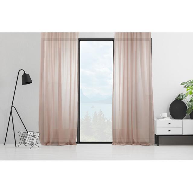 Sheer Curtain Latitude Run Curtain Colour: Powder, Panel Size: 375cm Width x 140cm Drop on Productcaster.