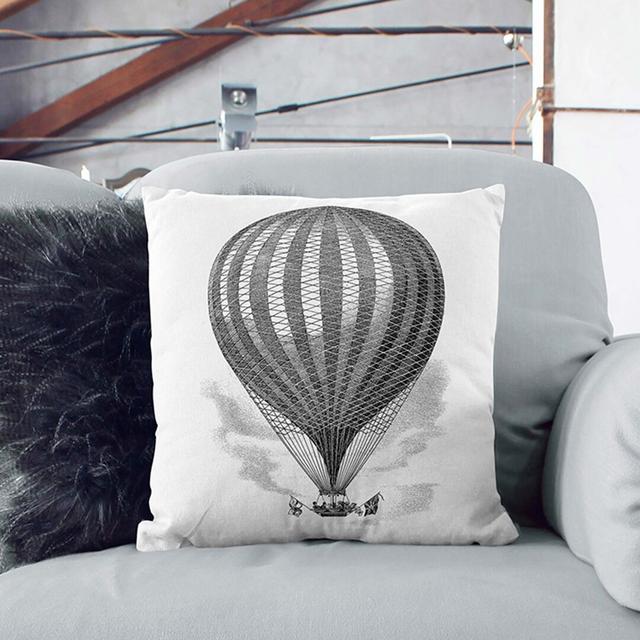 Hot Air Balloon by John Wise Cushion with Filling East Urban Home Size: 40cm H x 40cm W x 15cm D, Backing Colour: Black on Productcaster.