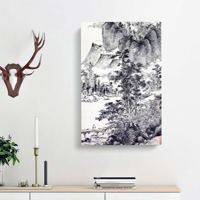 Misty Mountains by Chen Chun - Wrapped Canvas Painting Print East Urban Home Size: 60cm H x 40cm W x 3cm D on Productcaster.