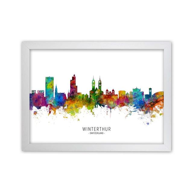 Winterthur Switzerland Skyline by Michael Tompsett - Print Latitude Run Format: White Framed, Size: 46cm H x 63cm W x 3cm D on Productcaster.