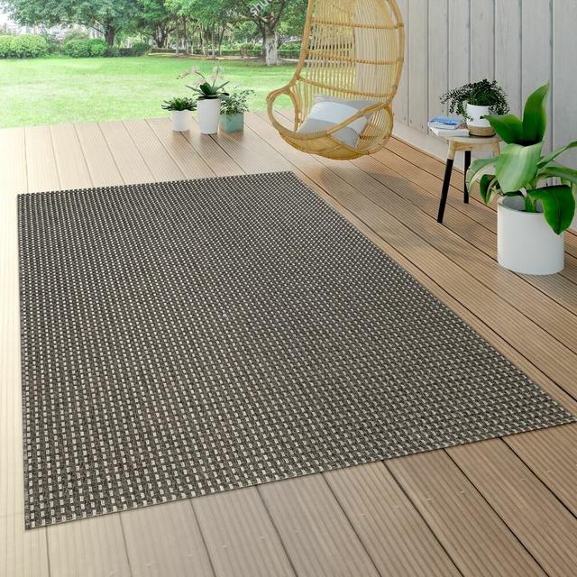 Kristian Solid Colour Machine Woven Flatweave Anthracite Area Rug Brambly Cottage Size: Rectangular 160cm x 230cm on Productcaster.