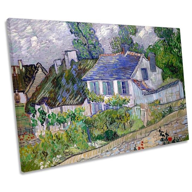 Vincent Van Gogh Houses At Auvers - Wrapped Canvas Print Rosalind Wheeler Size: 61cm H x 91.4cm W x 4cm D on Productcaster.