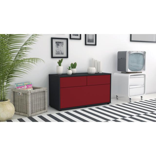 Holtslander 92cm Wide 2 Drawer Sideboard Latitude Run Body and front colour: Red / Matte Anthracite on Productcaster.