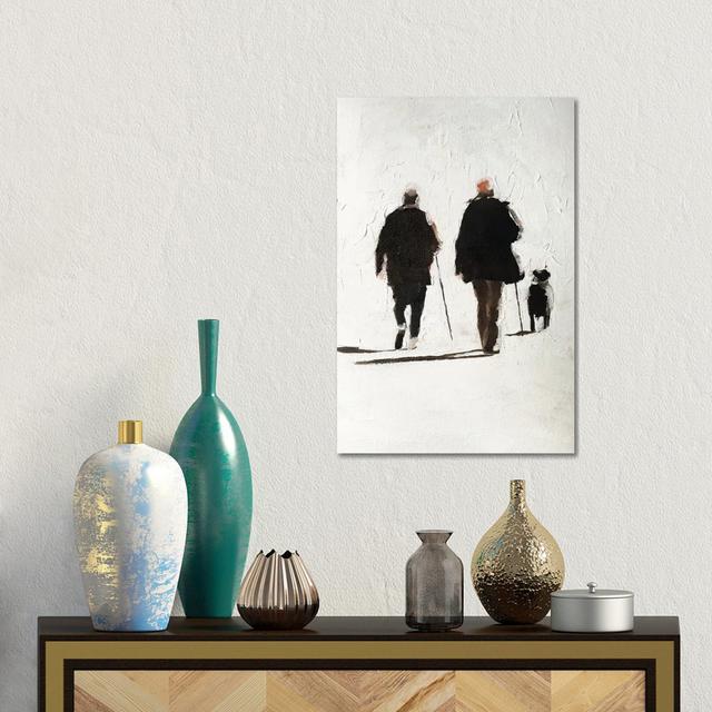 Couple And Their Dog by James Coates - No Frame Gallery-Wrapped Canvas Giclée on Canvas ClassicLiving Size: 45.72cm H x 30.48cm W on Productcaster.