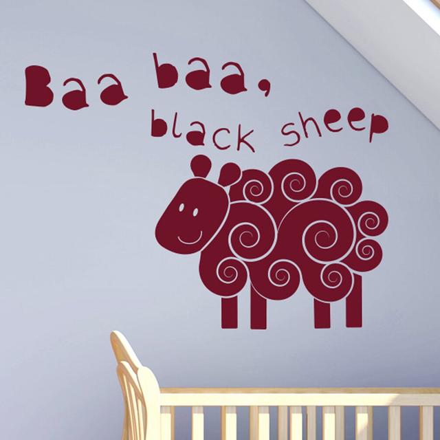 Baa Baa Black Sheep Nursery Rhyme Wall Sticker Maturi Colour: Burgundy on Productcaster.