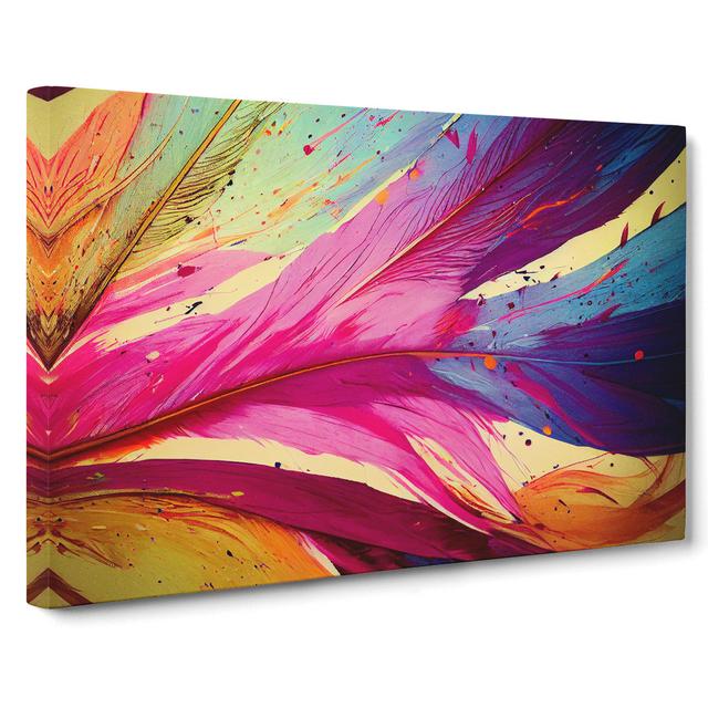 Bird Feather Splash Vol.1 - Wrapped Canvas Painting Latitude Vive Size: 40cm H x 60cm W x 3cm D on Productcaster.