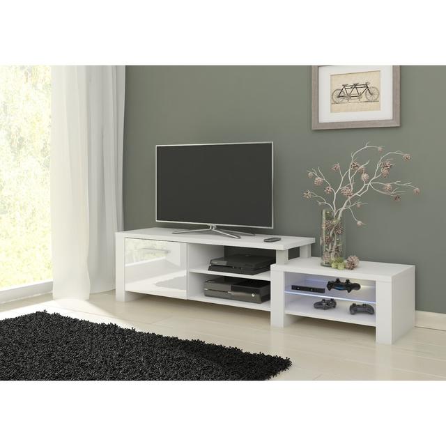 TV-Schrank Biella für TVs bis zu 48" Ebern Designs Farbe: Weiß/Hochglanzweiß on Productcaster.