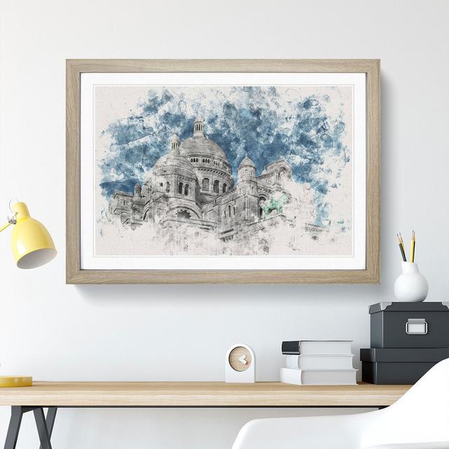 Sacre Coeur in Paris France - Picture Frame Painting Print East Urban Home Frame Option: Oak Framed Framed, Size: 33cm H x 45cm W x 2cm D on Productcaster.