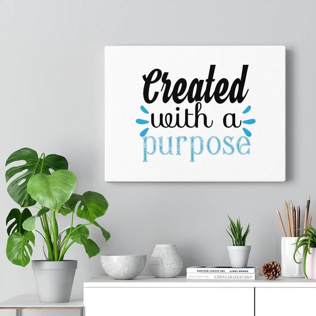 Created With A Purpose - Wrapped Canvas Print Blue Elephant Size: 61cm H x 76cm W on Productcaster.