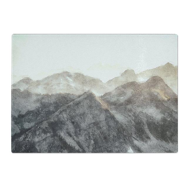 Tempered Glass Mountain Range Chopping Board East Urban Home Size: 20 cm x 28.5 cm on Productcaster.