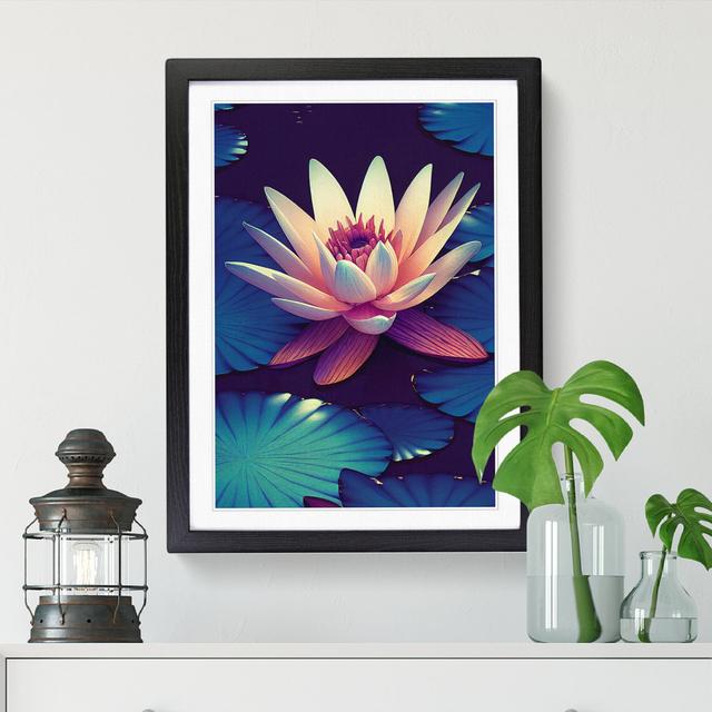 Water Lily Flower Art Vol.2 - Print ClassicLiving Size: 34cm H x 25cm W x 2cm D, Frame Option: Walnut on Productcaster.