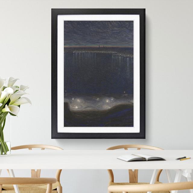 Night at Riddarfjarden in Stockholm by Eugene Jansson - Picture Frame Painting East Urban Home Frame Option: Black Framed, Size: 65cm H x 48cm W x 2cm on Productcaster.