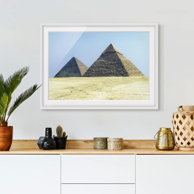 Pyramids of Giza - Picture Frame Photograph Print on Paper East Urban Home Frame Options: Matt white, Size: 40cm H x 55cm W on Productcaster.