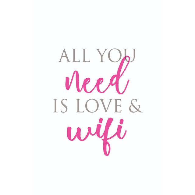 All You Need Is Love Wifi Pink Happy Larry Size: 30cm H x 20cm W x 3.8cm D on Productcaster.