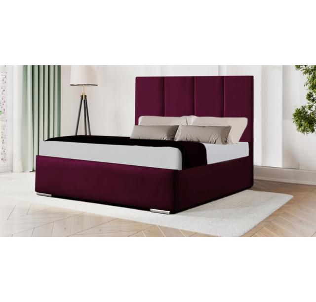 Bodison Bed Frame Brayden Studio Colour: Burgundy, Size: Small Double (4') on Productcaster.