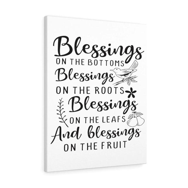 Blessings on the - Wrapped Canvas Typography Blue Elephant Size: 76cm H x 61cm W on Productcaster.