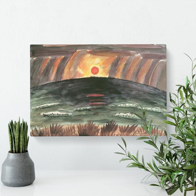 Sunset By Walter Gramatte East Urban Home Size: 35cm H x 50cm W x 3cm D on Productcaster.