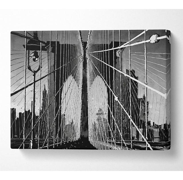 NYC Brooklyn Bridge Architect B N W - Wrapped Canvas Art Prints Borough Wharf Size: 35.6cm H x 50.8cm W x 10cm D on Productcaster.