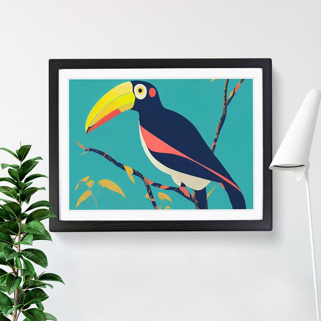 XH1022-7268X Quirky Toucan Bird Abstract - Single Picture Frame Print 17 Stories Frame Colour: Black, Size: 46cm H x 64cm W on Productcaster.