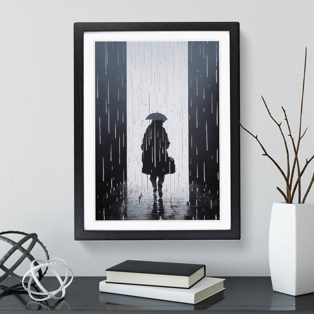 Woman in the Rain No.2 - Picture Frame Graphic Art Marlow Home Co. Frame Colour: Black, Size: 64cm H x 46cm W x 2cm D on Productcaster.