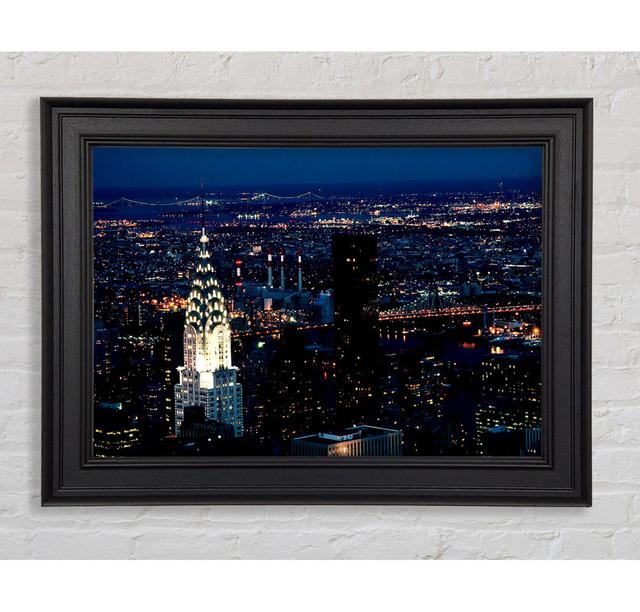 The Chrysler Building At Night - Single Picture Frame Art Prints Ebern Designs Size: 84.1cm H x 142.2cm W x 8cm D on Productcaster.