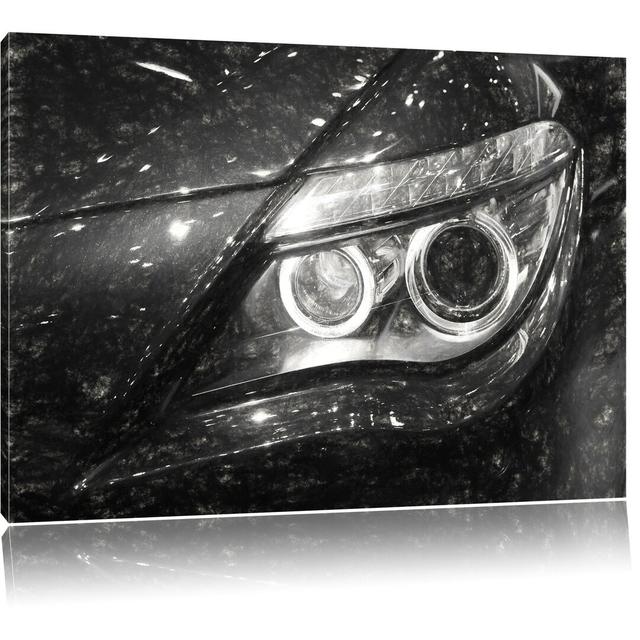 Leinwandbild BMW Angel Eyes in Schwarz/Weiß East Urban Home Größe: 60 cm H x 80 cm B on Productcaster.