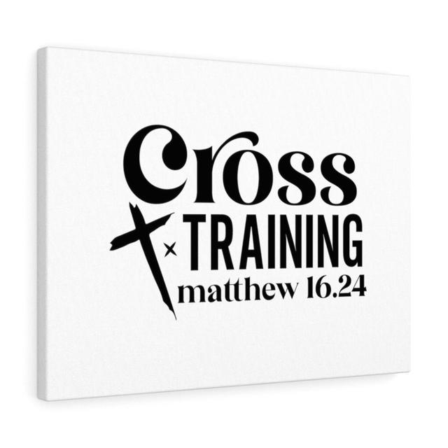 Cross Training Matthew 16:24 Christian - Wrapped Canvas Typography Blue Elephant Size: 28cm H x 36cm W on Productcaster.