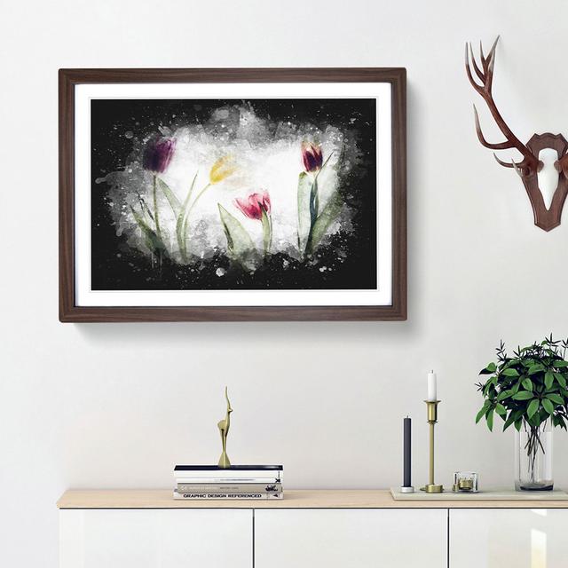 Colourful Tulip Flowers - Picture Frame Graphic Art Print East Urban Home Frame Option: Walnut Framed, Size: 24cm H x 33cm W x 2cm D on Productcaster.