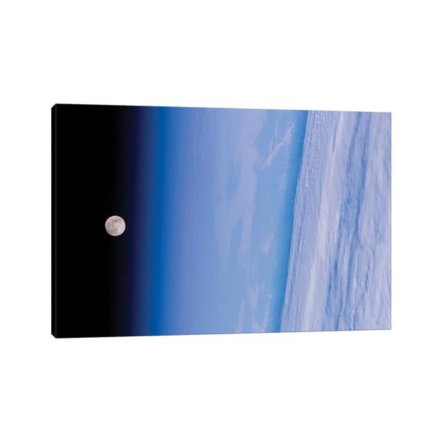 A Full Moon Above Earth's Horizon And Airglow by Stocktrek Images - Wrapped Canvas Print Latitude Run Size: 20.32cm H x 30.48cm W x 1.91cm D on Productcaster.