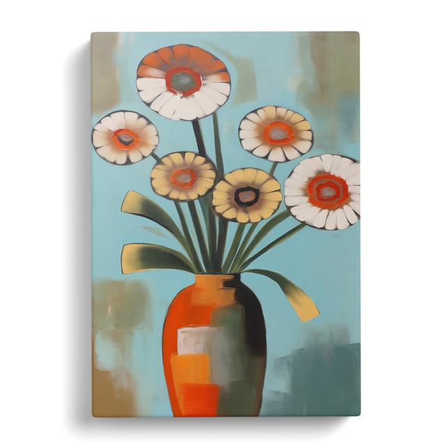 Modern Flowers Mid Century Vol.4 - Wrapped Canvas Graphic Art Marlow Home Co. Size: 50cm H x 35cm W x 3cm D on Productcaster.