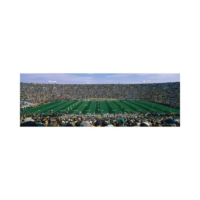 High Angle View of Spectators Watching a Football Match from Midfield, Notre Dame Stadium, South Bend, Indiana, USA by Panoramic Images - Wrapped Canv on Productcaster.