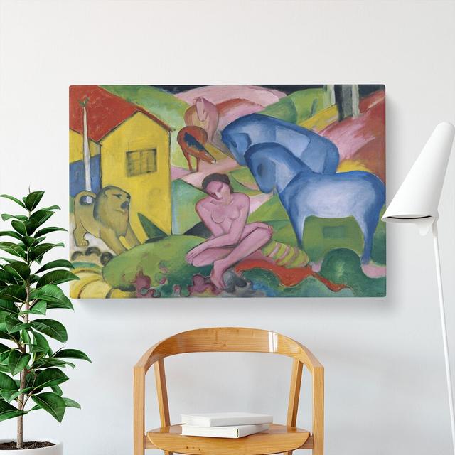 The Dream by Franz Marc - Wrapped Canvas Painting East Urban Home Size: 60cm H x 91cm W x 3cm D on Productcaster.