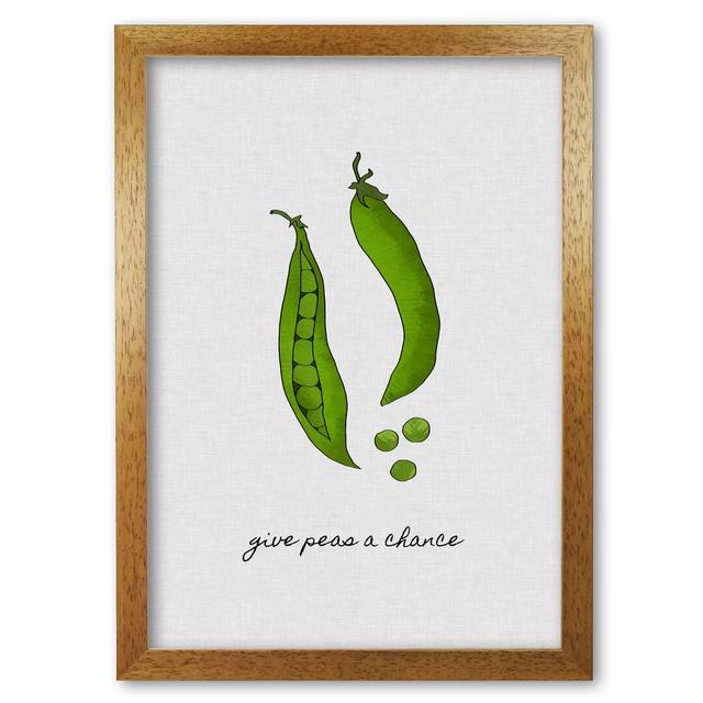 Give Peas A Chance - Print East Urban Home Format: Honey Oak Frame, Size: 85 cm H x 60 cm W x 5 cm D on Productcaster.