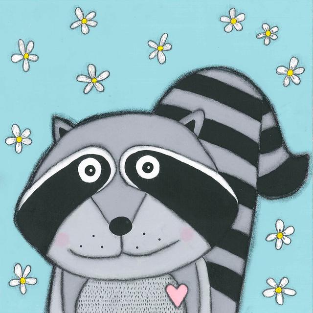 Super Animal - Raccoon by Tatijana Lawrence - Wrapped Canvas Painting Rosalind Wheeler Size: 122cm H x 122cm W on Productcaster.