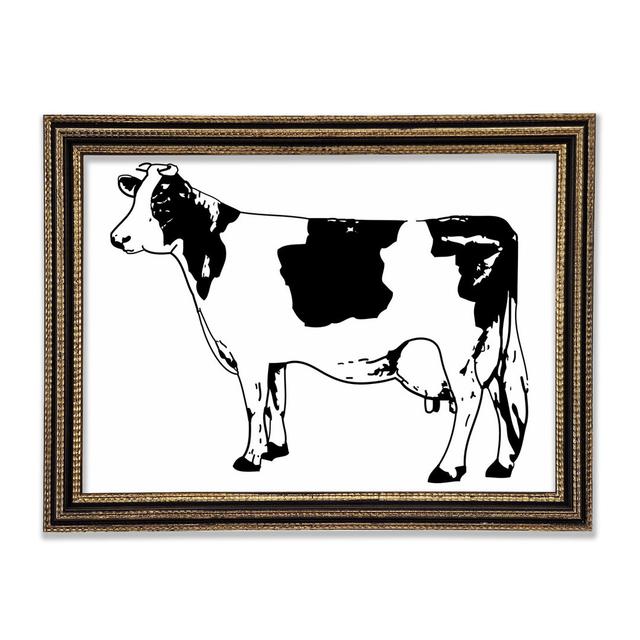 Cow Black And White - Print August Grove Size: 29.7cm H x 42cm W x 3cm D on Productcaster.