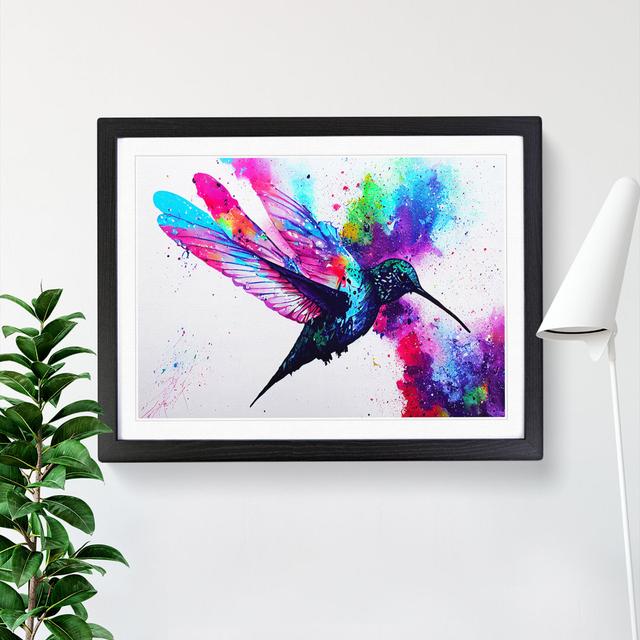 Hummingbird Splash Vol.2 Abstract - Picture Frame Painting ClassicLiving Frame Colour: Black, Size: 25cm H x 34cm W x 2cm D on Productcaster.