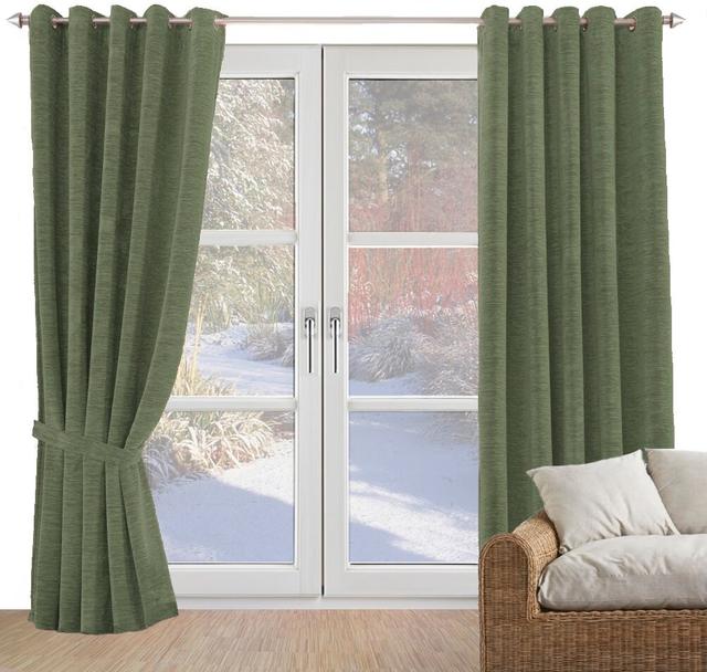 Gracierose Synthetic Eyelet Single Curtain Panel, opaque Ebern Designs Colour: Light green, Size: 180cm Width x 132cm Drop on Productcaster.