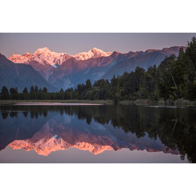 Mountains In Tranquil Lake by Swissmediavision - Wrapped Canvas Art Prints Alpen Home Size: 81cm H x 122cm W x 3.8cm D on Productcaster.