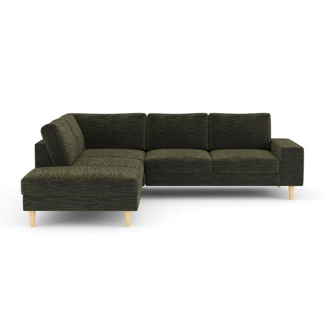 Ecksofa Enya Isabelline Ausrichtung: Links ausgerichtet, Polsterfarbe: Grün on Productcaster.